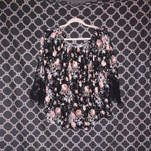 Black Flower Blouse